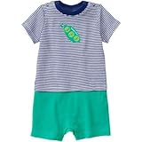 ジンボリー GYMBOREE/ ピー パッドワンピース ジムネイビー ストライプ ロンパース半袖 0～3ヶ月【並行輸入】