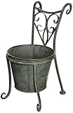 あまの アイアン製 椅子型プランター チェアープランターS moss green YFH-1100