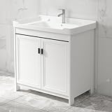 PFLife 洗面化粧台 洗面台 陶器製 幅60cm 幅75cm 扉付き収納 組立簡単 全収納タイプ 北欧風 洗面ボウル付 省スペース 混合水栓 (ミラーキャビネット, 70*47*80cm) (洗面台本体のみ, 50*35*80cm)