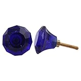 IndianShelfハンドメイドのセット2コバルトブルーダイヤモンドドアノブ引き出しハンドルドレッサーPulls 20 Knobs 1.4" ブルー GDSK-14-1-20