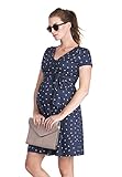 Seraphine セラフィン マタニティワンピース CASEY ケイシー マタニティ&授乳ワンピース ショートスリーブ ネイビードットプリント (UKサイズ6(妊娠前日本サイズ7号目安))
