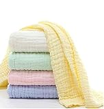 [kiejun] ベビー バスタオル ガーゼタオル 赤ちゃん おくるみ ガーゼケット 綿１００％ 入浴 ６重ガーゼ 吸水速乾 湯上りタオル 大判サイズ (1 シロ)