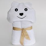 Little Ashkim Bamboo Rayon Hooded Turkish Towel - White Bear - 0-24 months by Little Ashkim