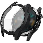 スマートウォッチ保護ケース・HUAWEI WATCH GT3用 ケース 46mm 液晶保護強化ガラス付き 全面保護 液晶保護カバー ファーウェイウォッチ GT3 46mm ハードケース 保護ケース ガラスフィルム一体 装着簡単