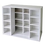 クロシオ ダブルスライド マルチ収納 ホワイト 幅120cm 奥深 書棚 コミック本棚