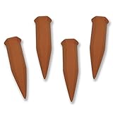 Evelots 4 Wine Bottle Stake Set For Plant Watering, Irrigation Spikes, Terracota [並行輸入品]