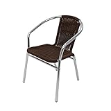 アルミチェア 1脚 人工ラタン ダイニングチェア リゾートチェア ロビーチェア ガーデンチェア ラタンチェア スタッキングチェア 会議椅子 ラウンジチェア 軽量で持ち運び簡単 ビーチチェア アルミチェ