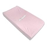 American Baby Company Heavenly Soft Minky Dot Fitted Contoured Changing Pad Cover, Pink Puff