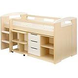 システムベッド Shelm(シェルム) 木製 高さ114cm コンパクト (ナチュラル/ホワイトウォッシュ)