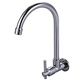 OASD Wall-Mount Full Copper Kitchen Faucet 360 Degree Rotatable Cold Water Faucet Single Handle Sing