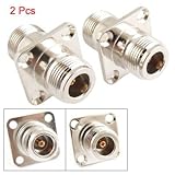 zspowertech N型RFコネクタ N-KKFモデル 最大11GHz周波数 金属材質 シルバートーン 2個入り