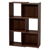 アイリスオーヤマ フリーラック 伸縮 幅45~75×奥行29.5×高さ110cm ウォールナット SRA-1245