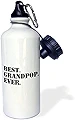 3dRose スポーツウォーターボトル 「Best Grandpop Ever-Grandfathers-Granddad Grandpa Nicknames-Black text-family gifts」 21オンス ホワイト