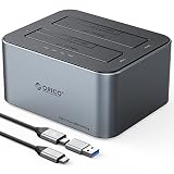 ORICO HDDスタンド デュプリケーター オフライン クローン付き アルミ合金製 デュアルベイ USB C SATA HDDドッキングステーション 2.5/3.5インチHDD対応 最大36TB UASP サポート 6626C3-C
