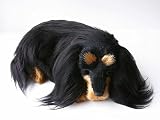 本物そっくりに眠る犬のぬいぐるみ パーフェクトペット ダックス ロングコート (小, ブラックタン)