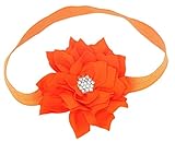 C-Princess お花飾り 新生児 赤ちゃん ベビー ヘアバンド ヘアーバンド カチューシャ ヘアアクセサリー 髪飾り 可愛い キッズ ガールズ 出産祝い オレンジ