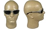 Edge Eyewear SW126 Dakura Safety Glasses, Silver with Smoke Lens [並行輸入品]