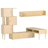 arne テレビ台 ラック ウォールシェルフ 完成品 日本製 配線収納 3点セット T-003 T3-altoDX WallBox C-1200 ナチュラル