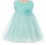 Littleベビーの女の子レースチュールオーバーレイDetailingイースター花ドレス カラー: ブルー
