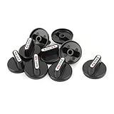 uxcell ガスストーブノブ ガスこんろ オーブンスイッチ 点火ツマミ コントロールノブ　ブラック　キッチンウェア　9個入