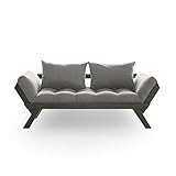 LOWYA （ロウヤ） ソファ ソファーベッド 2人掛け 北欧デザイン リクライニング 天然木フレーム ブラウンフレーム×ライトグレー おしゃれ 新生活