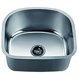 Dawn ASU105 Undermount Crescent Single Bowl Sink, Polished Satin [並行輸入品]