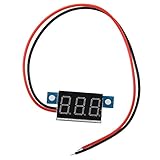 SODIAL(R) ミニ赤色LEDデジタル電圧計ボルトメーターパネル3.3-30V