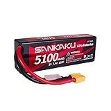 SANKAKU 2S 7.4V リポ電池 120C 5100mAh ハードケース XT60コネクター付き適用RC車両用トラックタンクカーバギーレーシングホビ