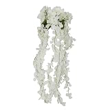 【ノーブランド品】ホワイト 人工 壁掛け ツタつる アジサイ 花 装飾 結婚式　パーティー用 人工リーフ ぶら下げ