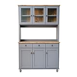 フレンチカントリー家具 食器棚 カップボード 幅115 ブルーグレー 手作り ナチュラル 北欧カントリー風 カントリー調