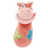 P Prettyia 全5色　ぬいぐるみ動物　ラトル　ベビー　幼児のため　鳴鐘　ミュージカル玩具 - 子牛