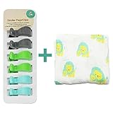 BTN Ultra-Soft 100% Muslin Swaddling Receiving Blanket Lion with 6 Stroller Pegs for Boys by Born to