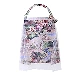 上質 授乳ケープ 薄手のスカーフ 授乳服 ポンチョ 調節ヒモ 授乳カバー ワイヤー入り コットン100％ お出かけ 多機能 オシャレ 北欧の町 花柄 ママ 収納袋付き 夏用