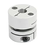 uxcell カップリングジョイント アルミ製シルバートーン シングルダイアフラム 8mmx10mm
