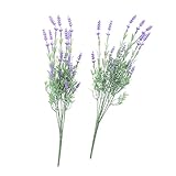 Fityle ロマンティック　造花　プラスチック　グラス　ガーデン　テーブル　装飾 　デコレーション　人工ラベンダー　2本入りセット