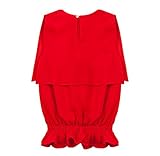 (ウォ２U)Woo2u ガールズ 女の子 子供服 春夏 赤色 シフォン ノースリーブ カジュアル Tシャツ スポーツ 通園 入園式 トップス ブラウス 上着 タンクトップ 130