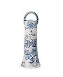 マルヨネ 九谷焼 花器 8号手付花瓶・染付椿 K4-1314
