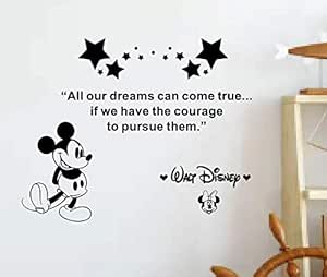 Amazon ウォールステッカー ウォルトディズニー 英語の名言 格言 壁紙 転写式 転写式貼り方解説書付 ウォールステッカー オンライン通販
