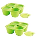 Mastrad A52208 4 Portion Baby Pod, 8 oz, Green - Set of 2 by Babypods
