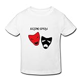 星 ２～６歳子供 男女兼用 半袖 ティー Tシャツ 中国 マスク 京劇 赤 White 5-6 Toddler