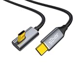USB-C & USB-C ケーブル L字 2M Type-c ケーブル PD対応100W/5A急速充電 【 4K 60Hz 映像出力 USB3.1 Gen2標準 10Gbps高速データ転送】 超高耐久ナイロン Type C機種対応