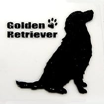 美品　hayu ゴールデンレトリバー　プレート　Black 犬 蒔絵シール LOVE DOG ゴールデンレトリバー（お座り） 黒