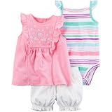 Carter's(カーターズ) 3ピースネオンバブルショートセット ピンク 上下セット 24ヶ月【並行輸入】