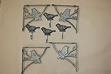 antique-style Wild Birdシェルフブラケット、Cast Iron Garden Cottage鳥Corbels壁フックバンドル8アイテム