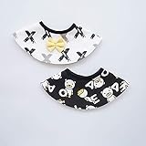 ビブ ベビー 2枚セット スタイ 食事 エプロン 子供 新生児～30ヶ月 防水 肌に優しい 便利360°回転可 よだれかけ 星デザイン お洒落 出産祝い 保育園用 家用