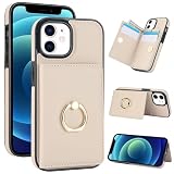 Noaivoky iPhone12 に適合する ケース 手帳型 アイフォン 12 プロ 用の 財布型ケース 背面カード収納 いphone12 pro 向けの スマホケース 手帳型 リング付き いpほね12 用の 携帯カバー スタンド機能 PUレザー シンプル iPhone12 Pro 用の 携帯カバー 財布型 iphone12ケース 耐衝撃 RFIDブロック機能 - オフホワイト