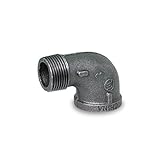 Everflow Supplies BMSN0038 3/8 90 Degree Street Malleable Iron Fitting for High Pressures with Black