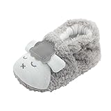 (ビグッド)Bigood かわいい 羊 赤ちゃん靴 ファーストシューズ ベビールームシューズ ベビー靴 新生児 保温 防寒 シューズ 出産祝い（グレー・14）