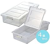 JEJ 収納ケース クリア (4個組) ベッド下収納ボックス 1020538 * 4 4個セット