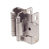 decobasics 1 / 2 "オーバーレイ3 / 4 "フレーム部分的なセミラップself-closingヒンジ、サテンニッケル、25ペア(セット)パック